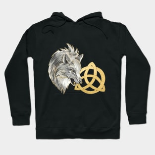 Snarling White Wolf Hoodie